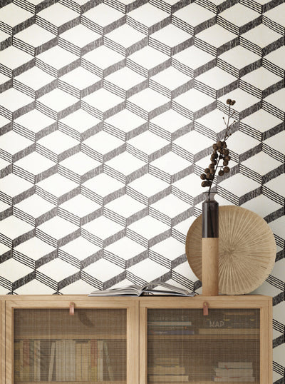 product image for Palisades Paperweave Wallpaper in Beige/Black from the Bohemian Luxe Collection by Antonina Vella 56