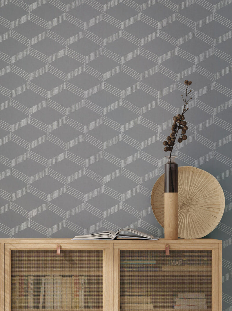 media image for Palisades Paperweave Wallpaper in Grey/White from the Bohemian Luxe Collection by Antonina Vella 252