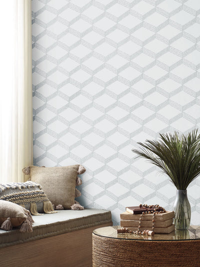 product image for Palisades Paperweave Wallpaper in White/Grey from the Bohemian Luxe Collection by Antonina Vella 24
