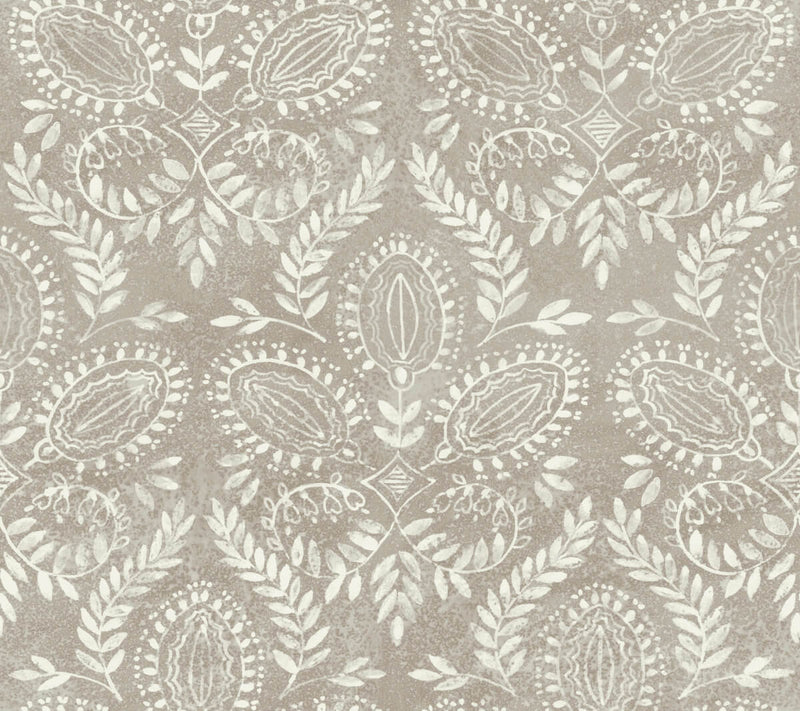 media image for Laurel Damask Wallpaper in Brown from the Bohemian Luxe Collection by Antonina Vella 274