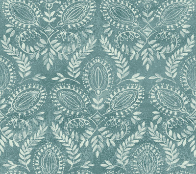 product image for Laurel Damask Wallpaper in Teal from the Bohemian Luxe Collection by Antonina Vella 51