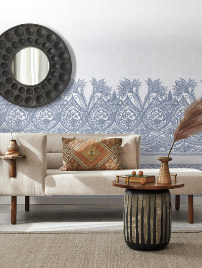 product image for Henna Wallpaper Mural in Blue/White from the Bohemian Luxe Collection by Antonina Vella 51