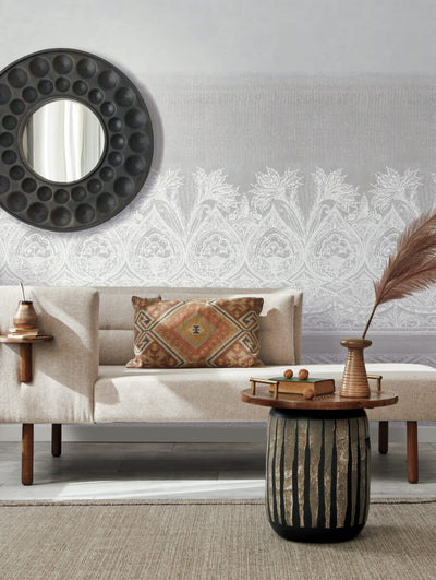 product image for Henna Wallpaper Mural in White/Grey from the Bohemian Luxe Collection by Antonina Vella 3