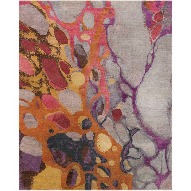 media image for Brought to Light BOL-4006 Hand Knotted Rug in Dark Red & Rose by Surya 289