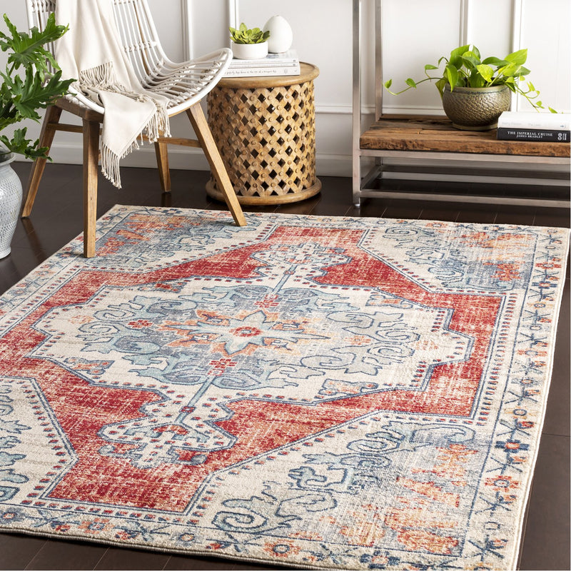 media image for Bohemian BOM-2300 Rug in Bright Red & Beige by Surya 239