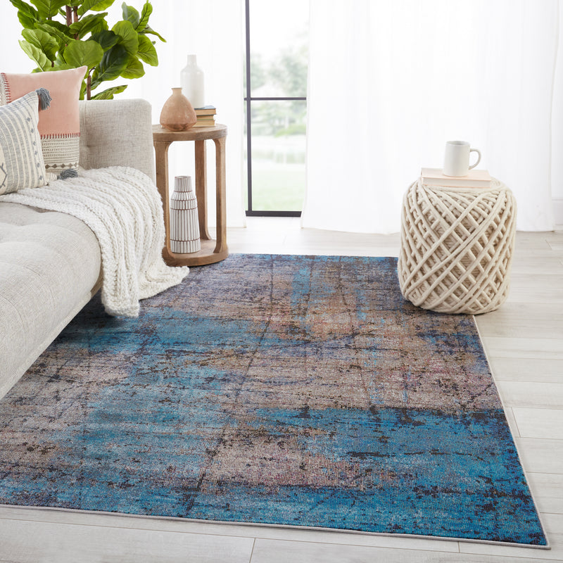 media image for Hoku Abstract Rug in Blue & Brown by Jaipur Living 240