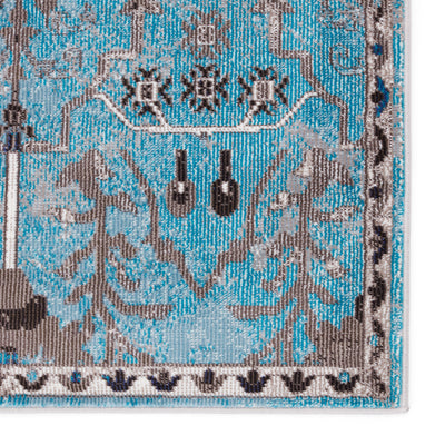 product image for Zaniah Trellis Rug in Light Blue & Gray by Jaipur Living 30