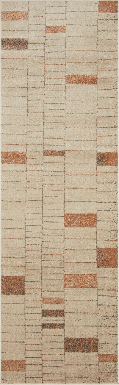 product image for Bowery Rug in Tangerine / Taupe by Loloi II 15