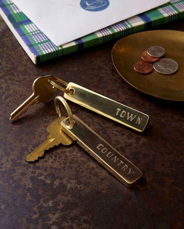 media image for town country key chain pair design by sir madam 2 222