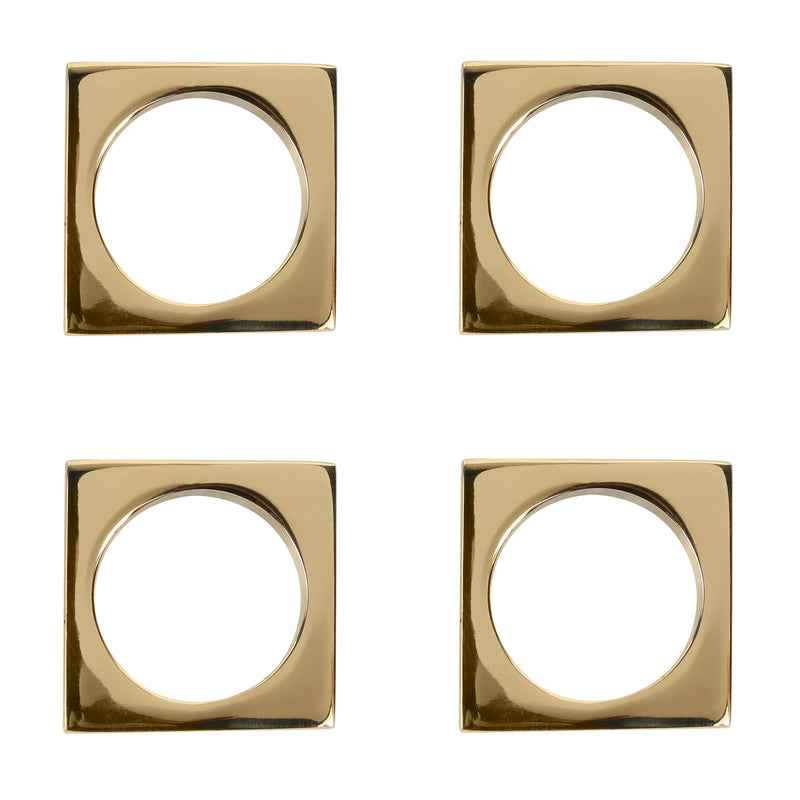 media image for Set of 4 Modernist Napkin Rings in Solid Brass design by Sir/Madam 222
