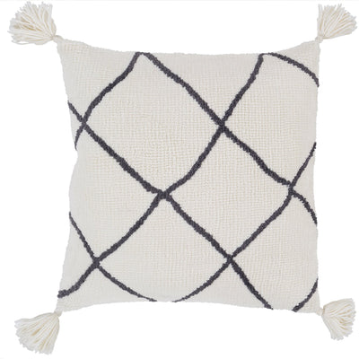 product image of Braith BRH-002 Knitted Square Pillow in Cream & Charcoal by Surya 534