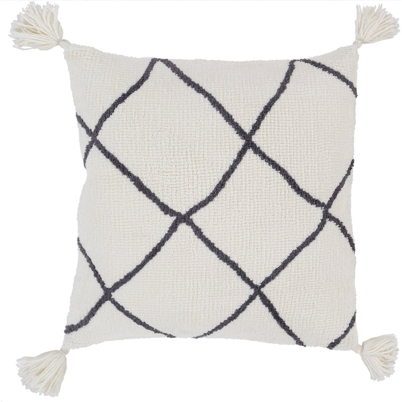 media image for Braith BRH-002 Knitted Square Pillow in Cream & Charcoal by Surya 273