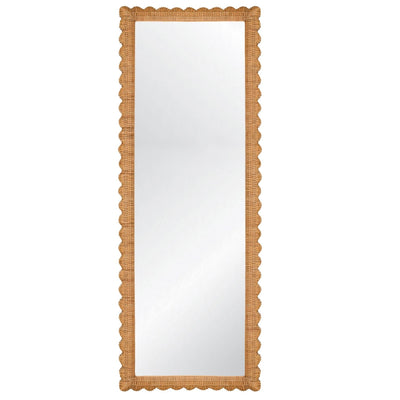 product image for Scallop Edge Rattan Floor Mirror By Bd Studio Ii Britton Fl 1 65