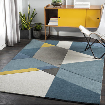 product image for Brooklyn BRO-2306 Hand Tufted Rug in Khaki & Bright Blue by Surya 84