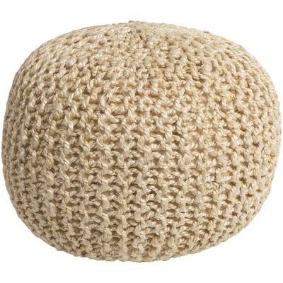 product image of Bermuda BRPF-004 Knitted Pouf in Butter by Surya 575