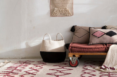 product image for zoco basket in ash rose natural design by lorena canals 18 22