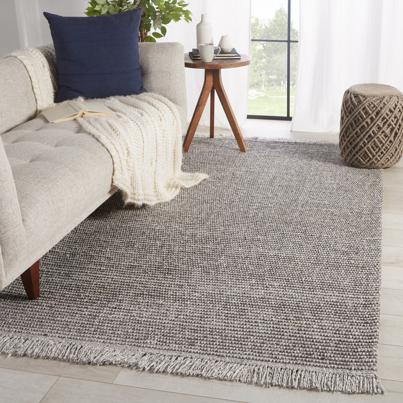 media image for Caraway Handmade Solid Rug in Gray & Cream 260