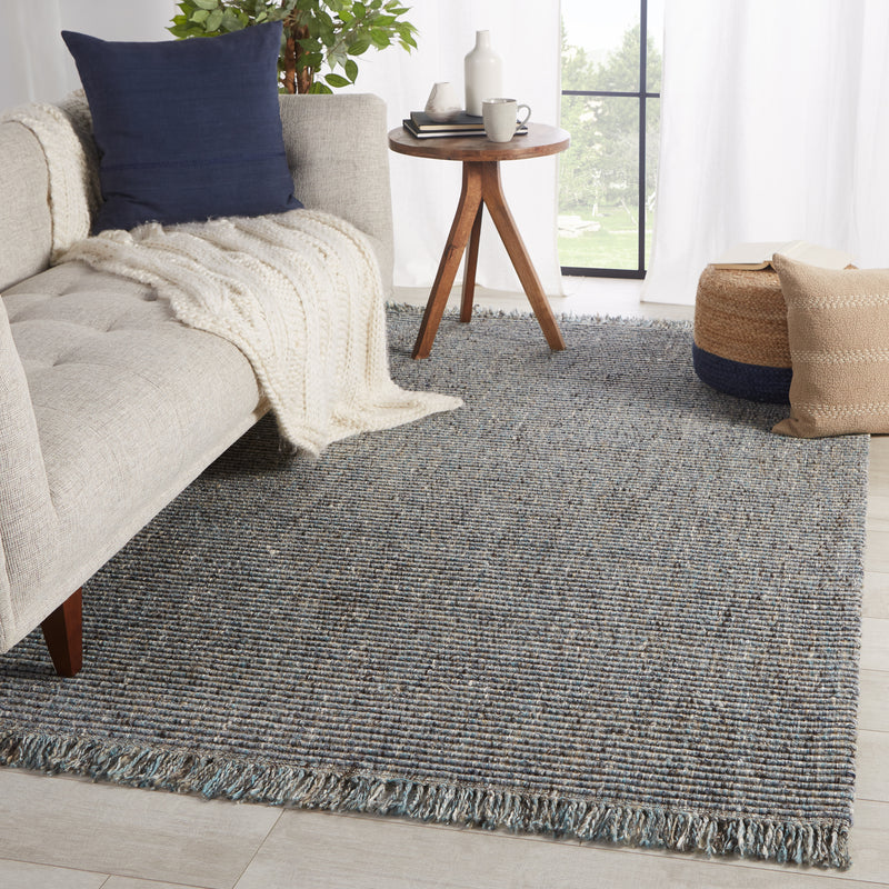 media image for Caraway Handmade Solid Rug in Gray & Blue 284