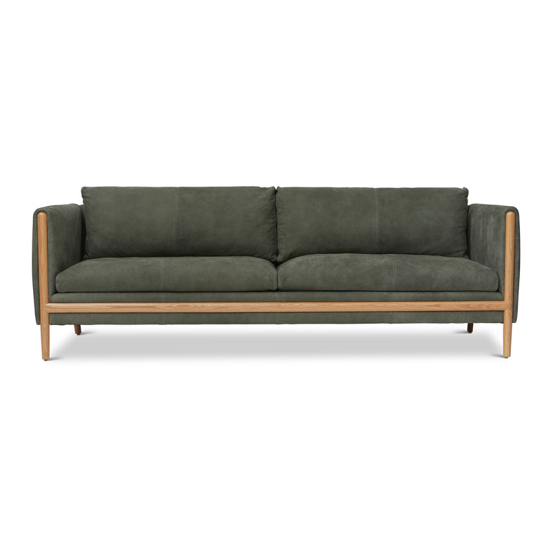 media image for Bungalow Leather Sofa in Verde 223