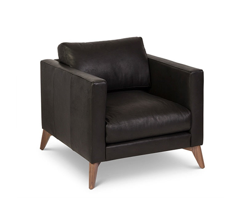 media image for Burbank Leather Chair in Black 287
