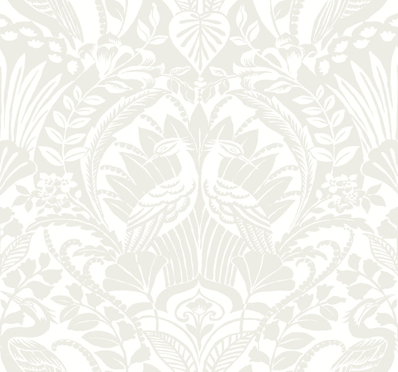 media image for Egret Damask Wallpaper in Neutral/White from Damask Resource Library by York Wallcoverings 238
