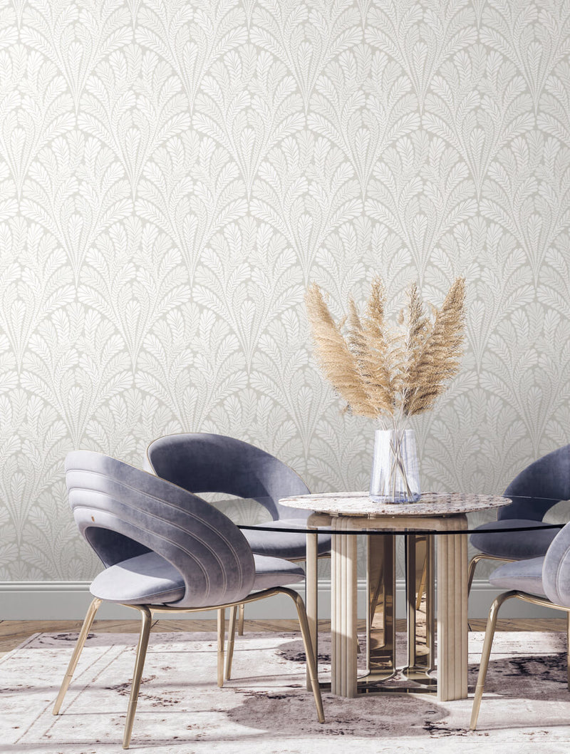 media image for Shell Damask Wallpaper in Natural/Pearl from Damask Resource Library by York Wallcoverings 268