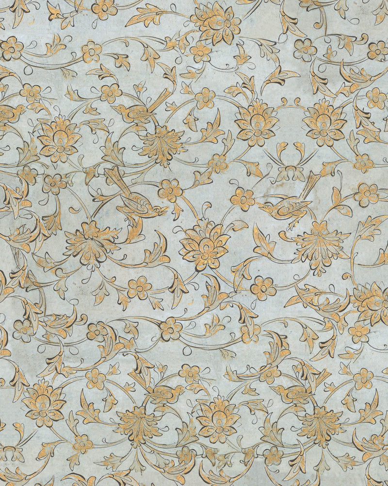 media image for sample backyard flowering wallpaper in ether blue from the complementary collection by mind the gap 1 223