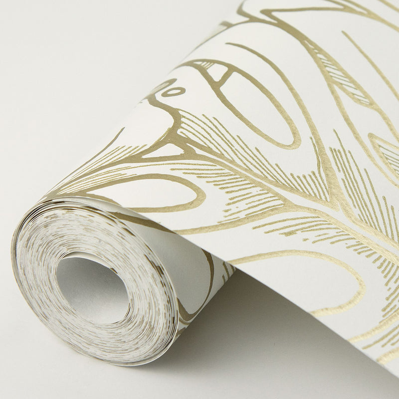 media image for Botanical Wallpaper in Gold from the Scott Living Collection by Brewster Home Fashions 259