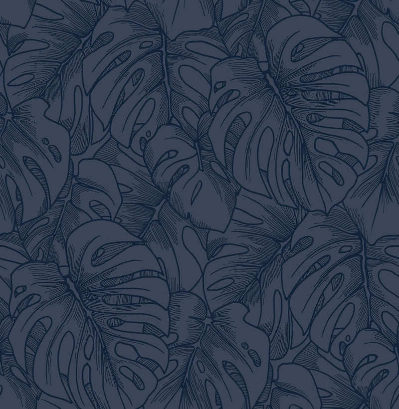 media image for sample balboa botanical wallpaper in indigo from the scott living collection by brewster home fashions 1 28