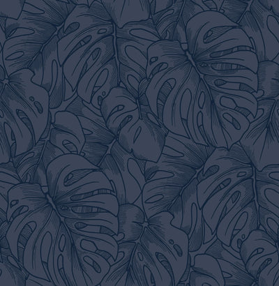 product image of Balboa Botanical Wallpaper in Indigo from the Scott Living Collection by Brewster Home Fashions 529
