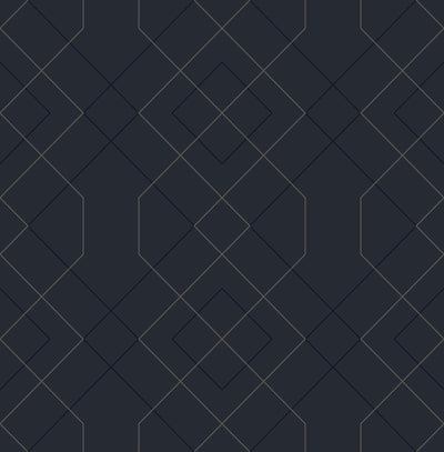 product image for Ballard Geometric Wallpaper in Indigo from the Scott Living Collection by Brewster Home Fashions 19