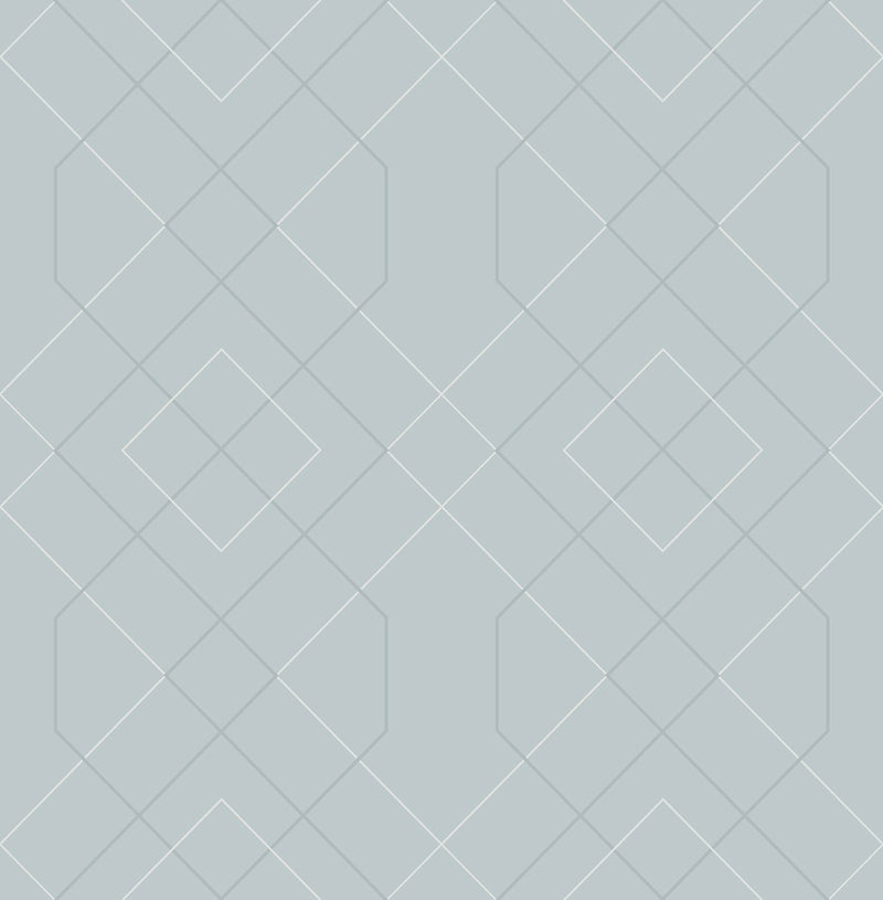 media image for Ballard Geometric Wallpaper in Light Blue from the Scott Living Collection by Brewster Home Fashions 268