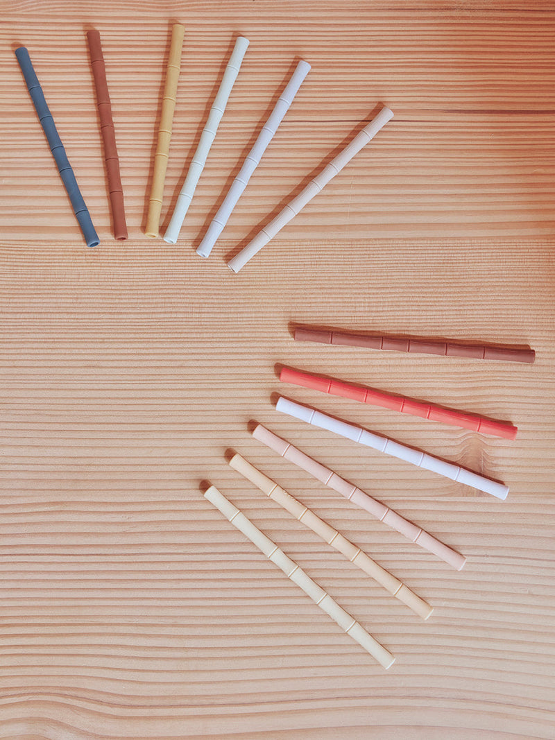 media image for bamboo silicone straw pack of 6 caramel blue oyoy m107199 2 246