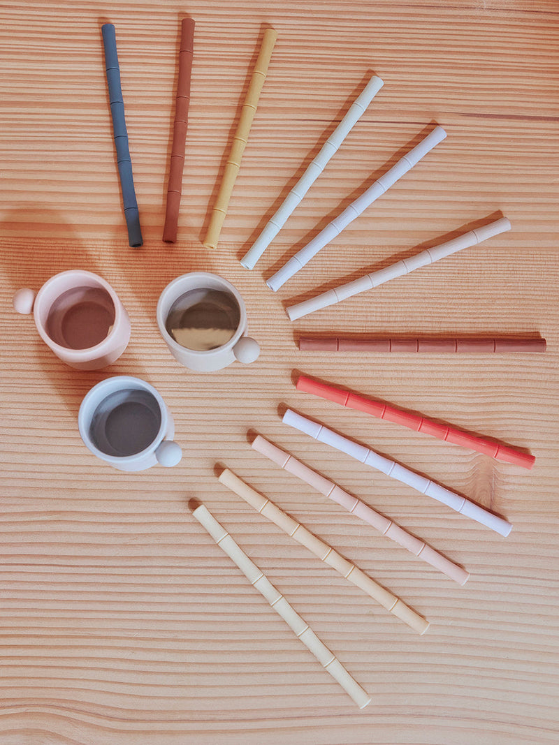 media image for bamboo silicone straw pack of 6 caramel blue oyoy m107199 3 241