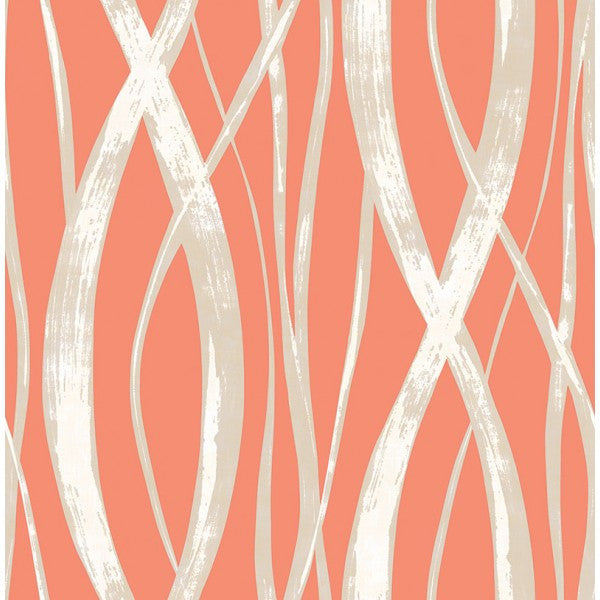 media image for sample barbados wallpaper in deep orange and metallic from the tortuga collection by seabrook wallcoverings 1 299