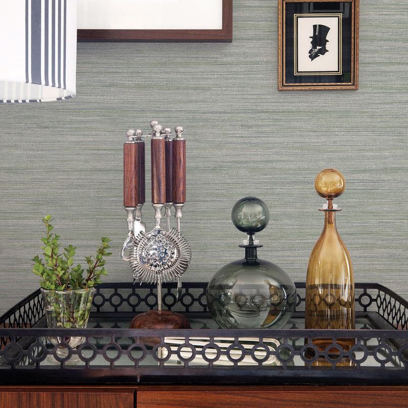 media image for Barnaby Faux Grasscloth Wallpaper in Sage from the Scott Living Collection by Brewster Home Fashions 213