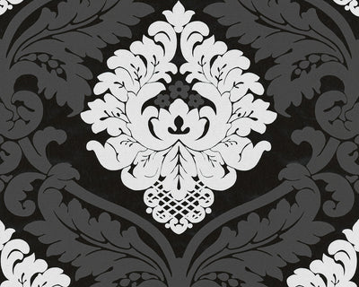 product image of Baroque Floral Wallpaper in Black and White design by BD Wall 528