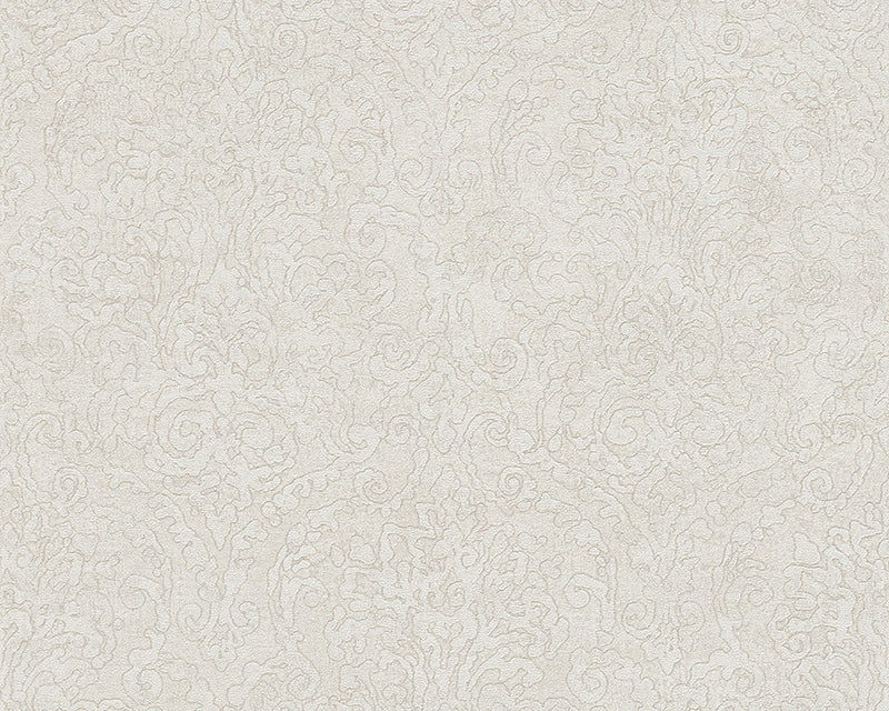 media image for Baroque Scroll Wallpaper in Grey and Cream design by BD Wall 231