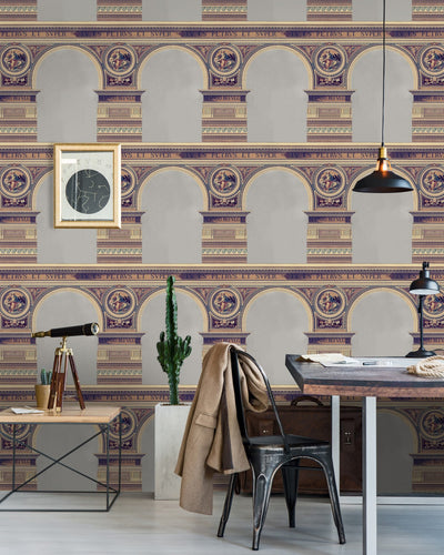 product image for Basilique Wallpaper in Brass from the Histoire de L'Architecture Collection by Mind the Gap 13