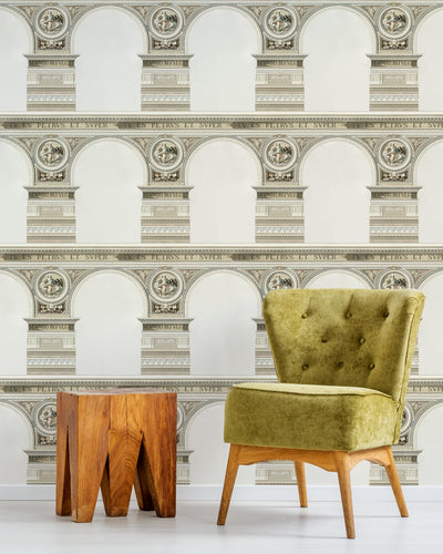 product image for Basilique Wallpaper in Taupe and Grey from the Histoire de L'Architecture Collection by Mind the Gap 49