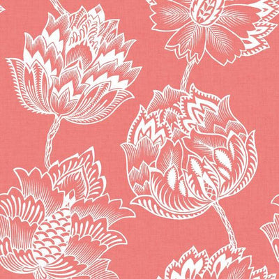 product image of sample batik jacobean peel stick wallpaper in coral by roommates for york wallcoverings 1 594