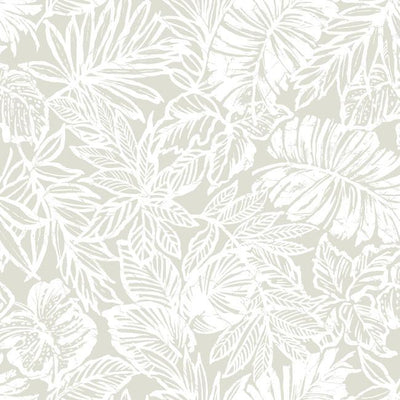 product image of Batik Tropical Leaf Peel & Stick Wallpaper in Beige and Off-White by RoomMates for York Wallcoverings 550