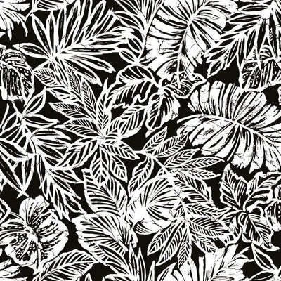 product image of Batik Tropical Leaf Peel & Stick Wallpaper in Black by RoomMates for York Wallcoverings 565