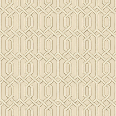 product image of Bea Textured Geometric Wallpaper in Cream and Gold by BD Wall 51