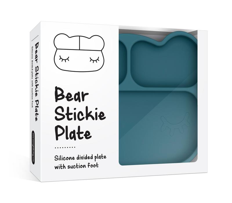 media image for bear stickie plate blue dusk by we might be tiny 7 27