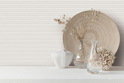 product image for Becca Textured Weave Wallpaper in Ivory and Silver by BD Wall 4