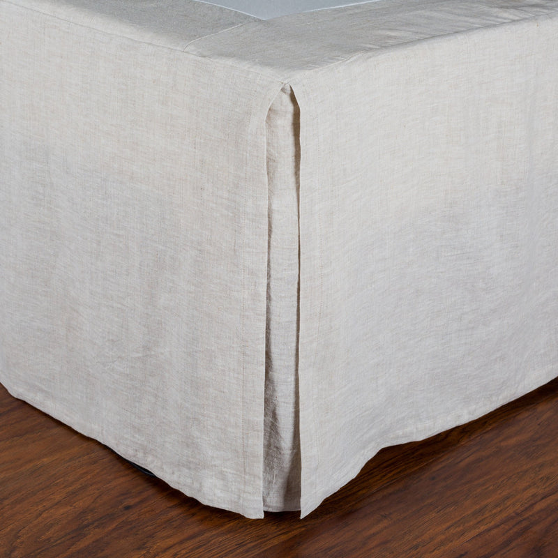 media image for Pleated Linen Bedskirt in Flax design by Pom Pom at Home 274