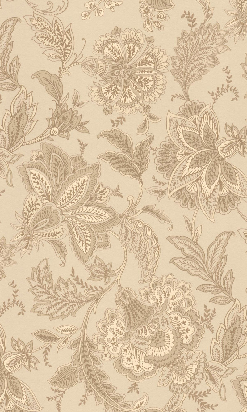 media image for Hand Drawned Bold Floral Blossoms Beige Wallpaper by Walls Republic 233