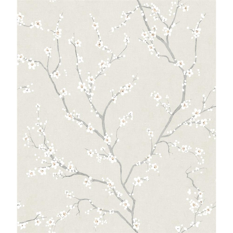 media image for sample beige cherry blossom peel stick wallpaper by roommates for york wallcoverings 1 226