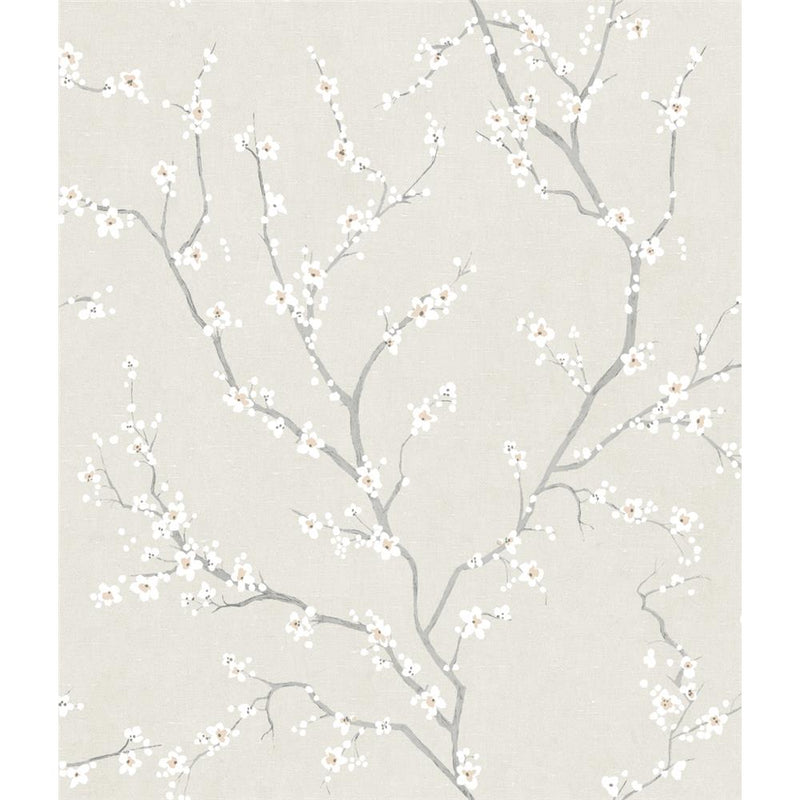 media image for Beige Cherry Blossom Peel & Stick Wallpaper by RoomMates for York Wallcoverings 257